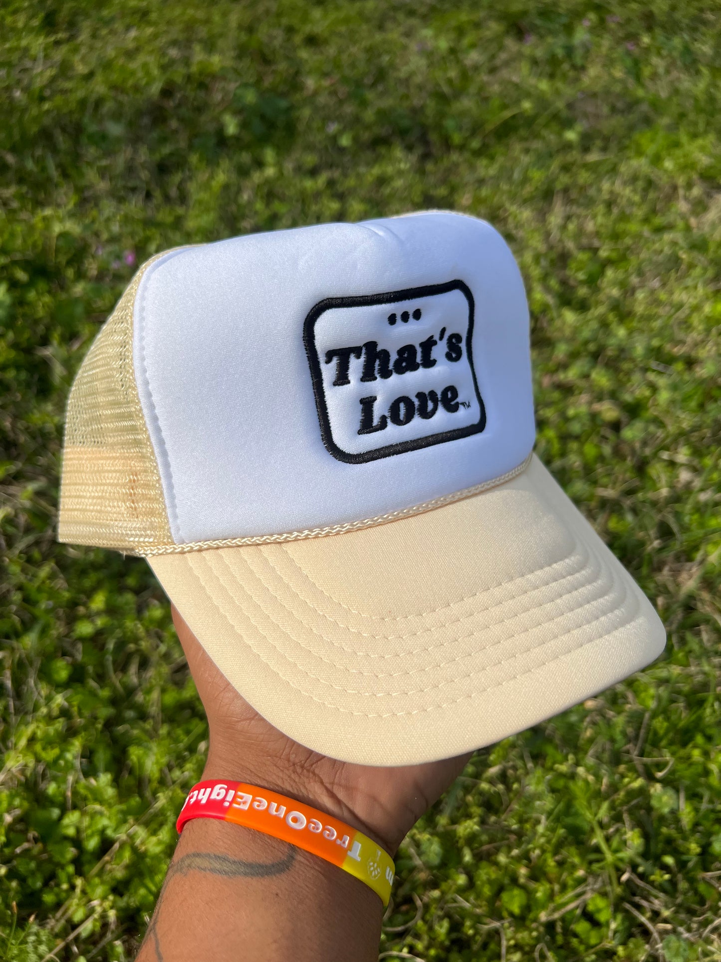 "...That's Love" Foam Trucker Classic Snap: Cream & wHIGHt